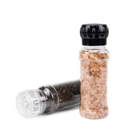 Penggiling Bumbu 200Ml, Penggiling Garam dan Merica, Botol PET dengan Penggiling PC, Wadah Merica untuk Dapur