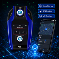 Clé télécommande intelligente avec écran tactile LCD OBD à 4 boutons, démarrage/arrêt pour véhicules en alliage d'aluminium, entrée sans clé CF618