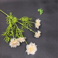Bunga Sutra Buatan Lima Kepala Cornflower Dekoratif Cabang Tunggal Rangkaian Kecil Gaya Hutan Hiasan Pernikahan