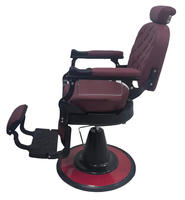 Chaise de coiffeur pour salon, noire, hydraulique, inclinable, réglable en hauteur, rotation à 360 degrés, base en acier inoxydable, portable