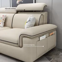 Canapé en tissu en forme de L de style nordique moderne, technologie minimaliste en latex pour cuisine, salon, appartements de location de petite taille