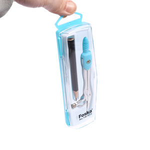 Foska 2 Bộ Kid Toán Học instrumentsstudent cơ bản hình học toán học La bàn chia và bút chì bộ với rõ ràng PP Hộp gói - Product Image 5