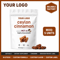 Cápsulas Blandas de Canela de Ceilán Orgánica de Alta Potencia con Aceite MCT, 30 Cápsulas Blandas, Suplemento Dietético para Adultos, Antioxidante, Salud Metabólica