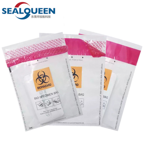 Pochette de transport de spécimens à logo personnalisé, imprimée en offset, thermoscellable, anti-fuite, pour usage médical et de laboratoire, avec sécurité biohazard - Product Image 1