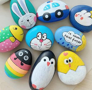 Buena calidad Natural Flat River Stone Painting Rock Black Pebble Stone River Rocks para niños DIY Painting - Product Image 4