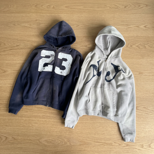 เสื้อฮู้ดซิปผู้ชาย ผ้าฝ้าย 100% ผ้าเฟรนช์เทอร์รี่ ลายตัวอักษร NY สวมใส่สบายๆ สำหรับฤดูใบไม้ร่วง ทรงปกติ - Product Image 4