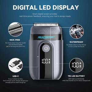 Afeitadora Eléctrica 4 en 1 para Hombre, Recargable con LED, para Cuerpo Completo <span class=keywords><strong>y</strong></span> Recortadora, Cuchillas de Acero Inoxidable, Uso en Húmedo/Seco, para Hotel - Product Image 5