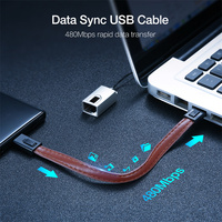Llavero con Logotipo Personalizado, Cable de Datos USB Tipo-C/Micro-USB con Trenzado de Cuero PU, Cordón, Carga Rápida de 2A, Regalo Promocional Empresarial