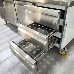 Trung Quốc Thiết Bị Làm Lạnh Salad Bar Mát Thanh Bánh Sandwich Bánh Pizza Chuẩn Bị Truy Cập Tủ Lạnh Bánh Pizza Chuẩn Bị Bảng - Product Image 3