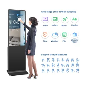 32 43 49 55 Inch Indoor Vertical Touch Screen Floor Standing Kiosk Totem LCD Advertising Digital Signage And Displays