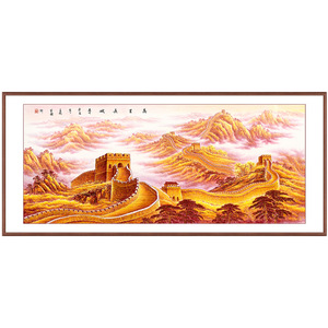 Hand Painted Great <b>Wall</b> Mural Wood <b>Frame</b> Landscape Art For Living Room Office Decor - Product Image 1