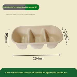กล่องอาหารแบบใช้แล้วทิ้ง 2 ช่อง ขนาด 600 มล. 1000 มล. เป็นมิตรกับสิ่งแวดล้อม ผลิตจากชานอ้อย สำหรับใส่อาหารกลับบ้าน - Product Image 6