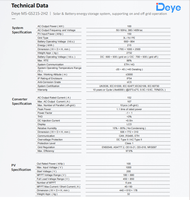Système de batterie de stockage d'énergie commerciale industrielle Deye 100 kWh-400 kWh Conteneur d'énergie solaire Pack lithium-ion
