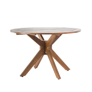 Ensemble de table à manger ronde en bois d'acacia pour l'extérieur, prix d'usine, résistant aux intempéries, pour 4 personnes, pour patio, jardin, restaurant, plage - Product Image 5