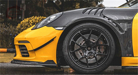 Sepatbor depan gaya RS serat karbon untuk Porsche 718 Boxster Cayman 2016-2019