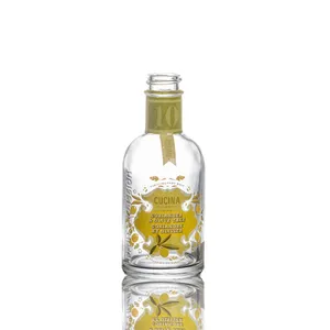 Tatlı turşu boş cam şişeler için temizle yuvarlak 20cl likör sosu cam şişeler 200ML