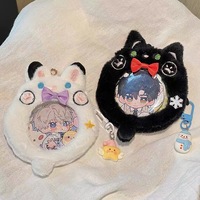 Mini Animal en peluche douleur sac Orange renard circulaire Badges Cortis pendentif housse de protection pour afficher des broches