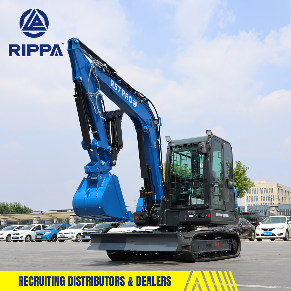 Free Shipping RIPPA 5Ton 6Ton Excavator EPA Engine Kubota Crawler Earthmoving Machine Backhoe Farm Digger Mini Excavators
