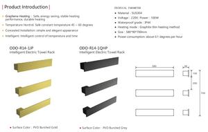Scaldasalviette <span class=keywords><strong>da</strong></span> Bagno Nascosto in Ottone Spazzolato PVD, Montaggio a Parete, Impermeabile IP44, Elettrico - Product Image 4