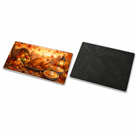 Alas Meja Gaming Thanksgiving 900x400mm, Cetakan Anime Tema Panen Turki, Alas Mouse Kain Jahitan Anti-Selip, Dekorasi Musim Gugur yang Nyaman