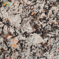 Dalle en pierre frittée MT Stone White Black avec taches orange pour carrelage de sol, plan de travail et comptoir