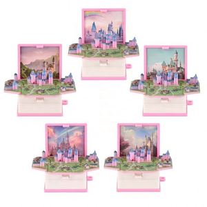 Porte-clés en métal Château pour filles, pour sac à dos scolaire, jouets roses, livre magique 3D pop-up, jouets château, cadeau d'anniversaire, porte-clés en plastique - Product Image 2