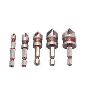 Hot-Selling 5pcs Imperial Five-Blade Cross-Border <b>Chamfering</b> <b>Tool</b> Set Electric Drill Deburring Woodworking Hole Machine - Product Image 1