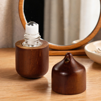 Bouteilles à bille élégantes pour huiles essentielles et parfums, avec bouchon en bois, pour usage décoratif, maison, bureau et voyage