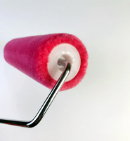 Rouleau à peinture miniature industriel en mohair de 4 pouces, cadre en acier inoxydable, poignée à dégagement rapide, housse de brosse, recharge pour vernis brillant/laque