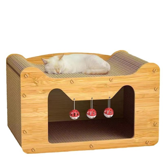 Eco-friendly Double Layer Cat Scratcher Cute No-Chip Falling Cardboard Cat Toys House Furniture Wear-Resistant Pet Furniture