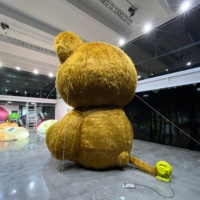 Decoración Navideña de Oso de Peluche Inflable Personalizada de 4 m de Alto, Impermeable y Duradera, con Diseño de Corazón, Color Marrón