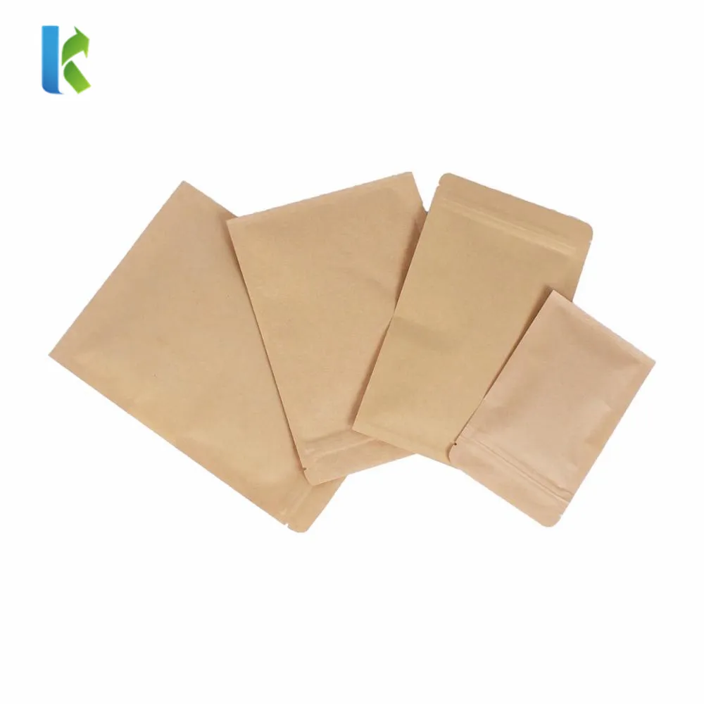 Kolysen — sac en papier kraft avec fermeture à glissière, avec doublure imprimée personnalisée, pour l'emballage des aliments, du thé, 10 unités