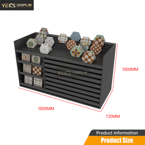 Yeks tùy chỉnh kim loại ngăn kéo hiển thị đứng Kệ gạch khảm đá mẫu kết hợp tủ trưng bày - Product Image 3