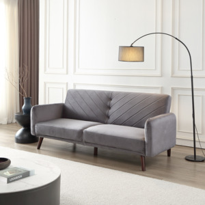 Ghế sofa giường đa năng kiểu châu Âu hiện đại, 2 chỗ ngồi, có thể điều chỉnh, chất liệu nhung, có thể chuyển đổi thành giường đơn, phù hợp cho phòng khách - Product Image 1