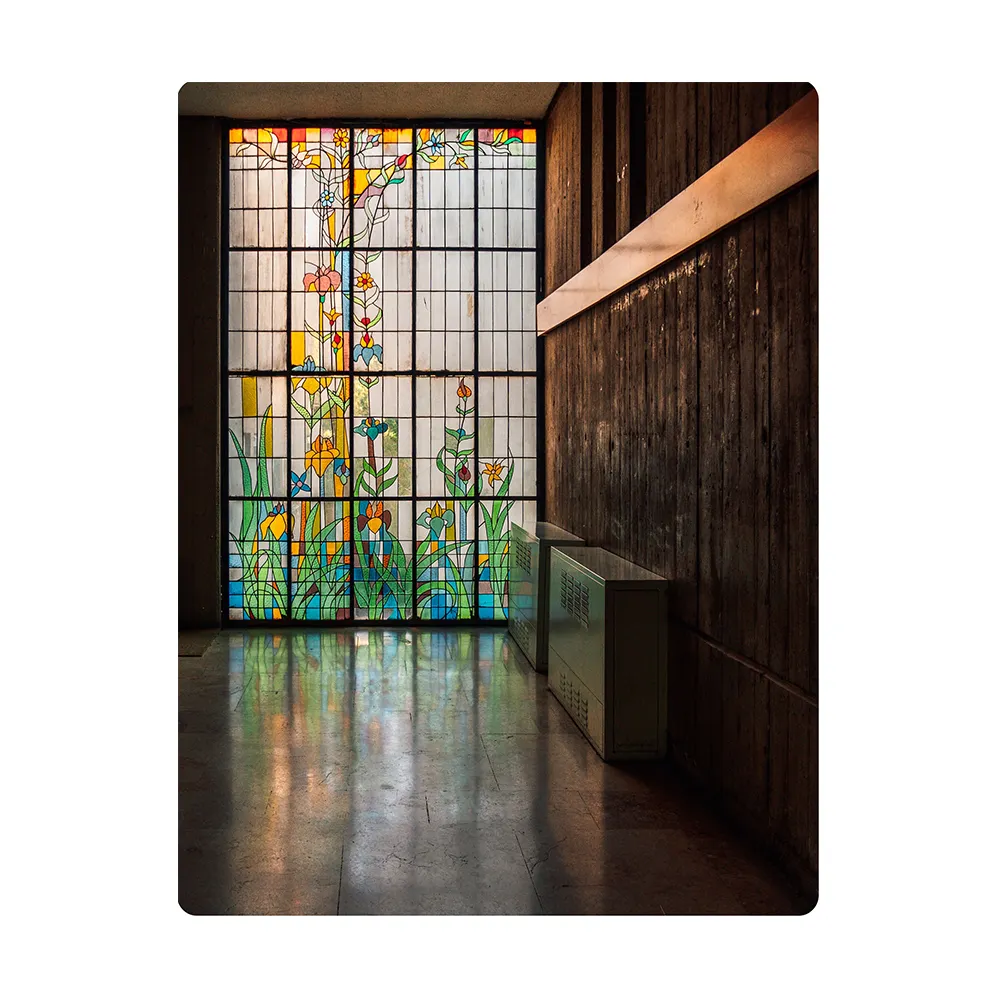 हाथ चित्रित टेम्पर्ड दाग कांच की खिड़की सना हुआ ग्लास कला खिड़की