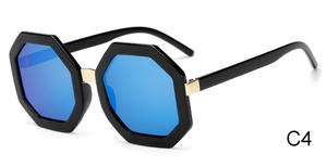 Lunettes de soleil polygonales surdimensionnées UV400 pour femmes et hommes, avec logo personnalisé, tendance et très vendues, 2021 - Product Image 4