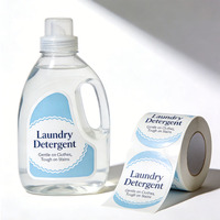 Étiquettes en papier synthétique imperméable à l'eau, adhésives permanentes, imprimées sur mesure, en rouleau, pour les bouteilles de lessive et les emballages
