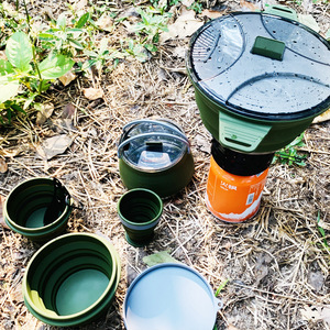 Eco Friendly Silicone Camping Pot Cookware <b>Set</b> Wilderness Survival Outdoor Kitchen Equipment - Product Image 5