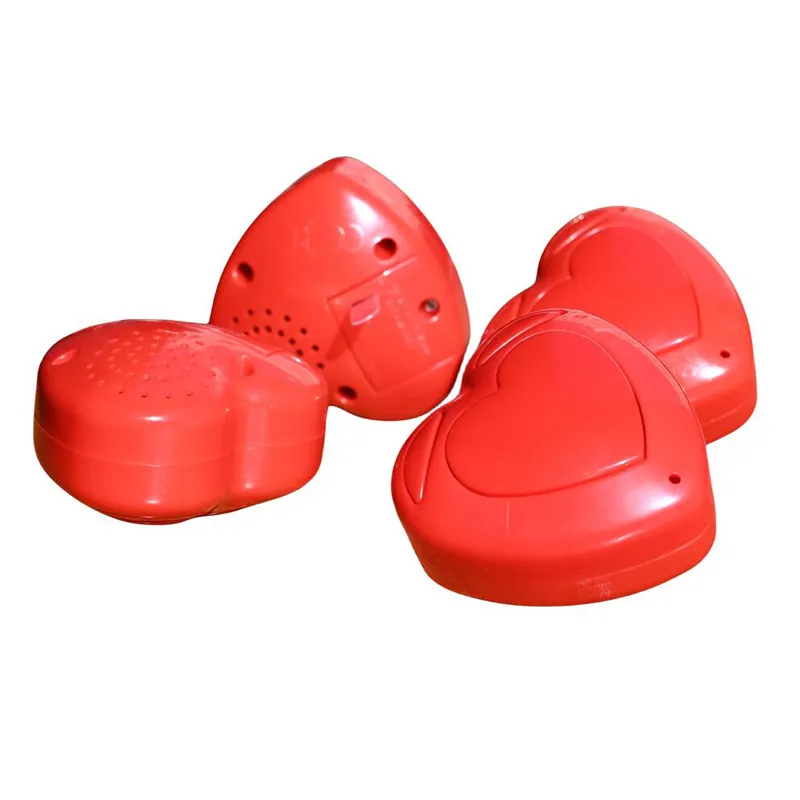 Juguete de peluche con forma de corazón rojo, módulo de sonido, módulo calmante HeartBeat