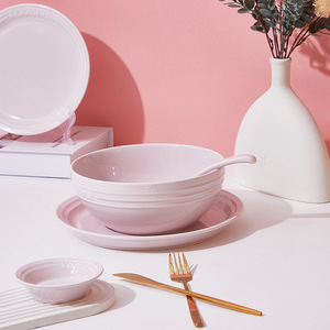 Ceramic Underglaze Plant Peach Blossom Pink Bone China Tableware Bowl Dish <b>Set</b> <b>Microwave</b> Safe Dishwasher Safe Household 2024 New - Product Image 4