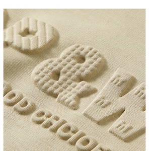 Camiseta de Manga Corta Holgada para Hombre, 240g, Algodón Mercerizado, con Estampado de Letras, Transpirable, Color Sólido, con Relieve 3D, Sensación Fresca, para Verano - Product Image 2