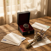 Boîte cadeau magnétique de luxe en carton ondulé écologique, style tiroir, avec plateau coulissant, finition mate, pour l'emballage de montres et de bijoux
