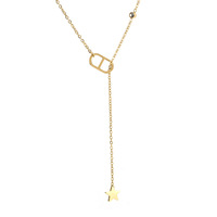 Mode Simple Clavicule Chaîne Ras Du Cou En Acier Inoxydable Étoile Cochon Nez Pendentif Bracelet Collier Ensemble