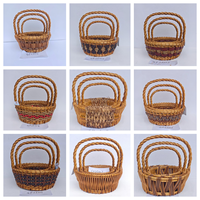 Ecologisch verantwoorde rieten mand van geschild wilgenhout, traditioneel handwerk, waterdicht gecoat, Boheems/rustiek fruitmandje