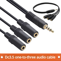 Câble audio DC3.5Mm un-vers-trois avec stéréo 3.5 un-vers-trois, câble de partage de casque, séparateur de casque pour couple