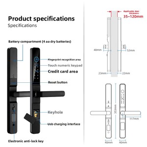 Cerradura Inteligente de Bajo Perfil con Control por Aplicación Tongtong/YoYo, Huella Dactilar, Código y Control Remoto TTLock, la Más Vendida Transfronteriza Directa de Fábrica - Product Image 4