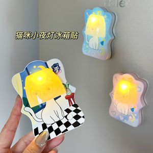 Cartoon Cat Night Light LED Warm White <b>Mini</b> Mushroom Shape With Magnetic Base For <b>Desk</b> Or Fridge Decor - Product Image 3