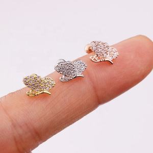 Bijou de piercing en acier chirurgical 316L avec cristal CZ, motifs papillon, lapin, étoile, pour hélix, cartilage, tragus, conque - Product Image 6