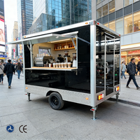 Fabricant chinois, grande promotion : Food truck non motorisé en acier inoxydable noir, taille moyenne, haute qualité, personnalisable