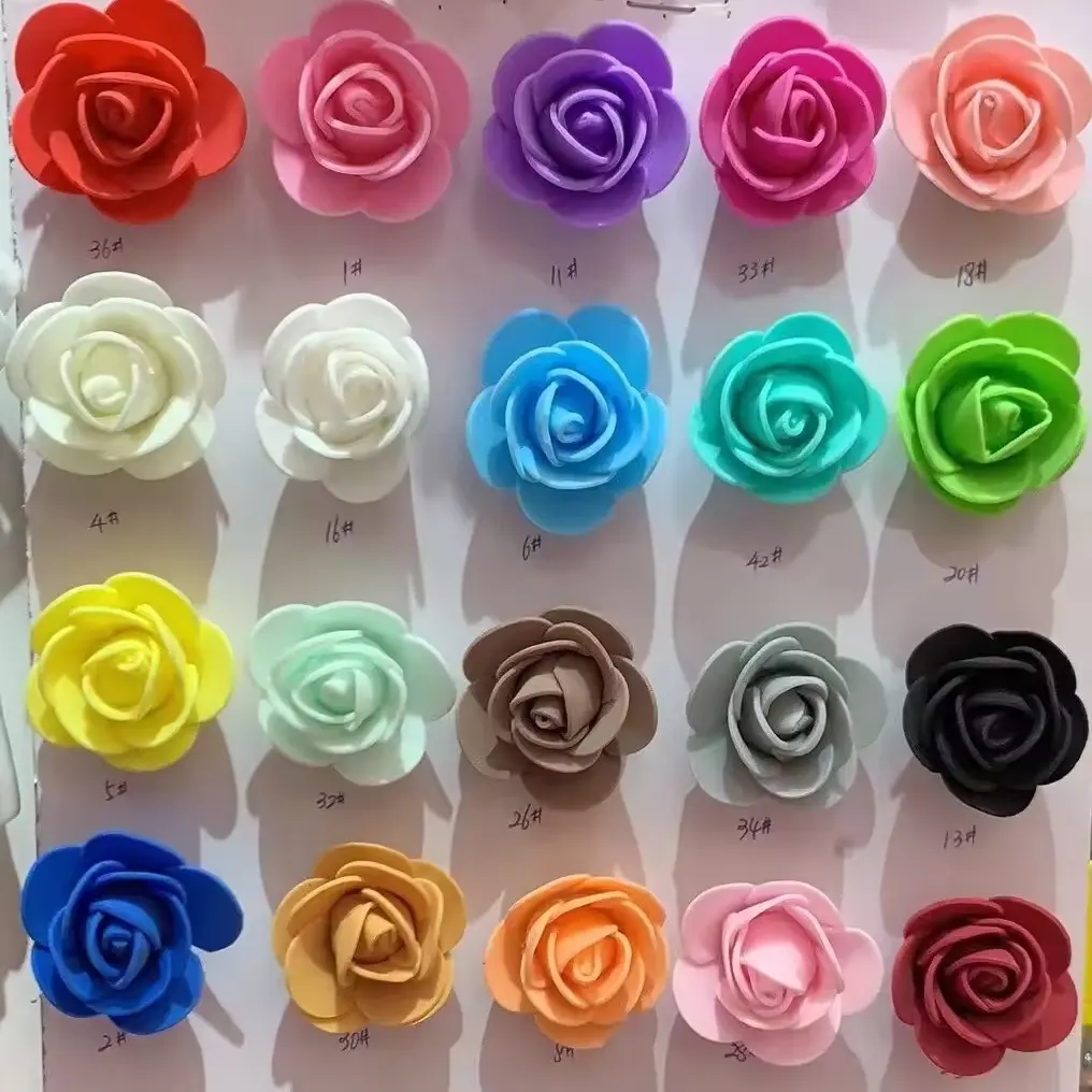 Hot Selling 3.5cm Dia DIY PE Rose 500pcs/opp Foam Rose Artificial Flower
